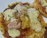 Foto del paso 9 de la receta: Pizzas hawaianas con base de coliflor, zanahoria y papa🍍🧀🍕🥔🥙🥕🧀
