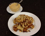 A picture of step 13 of Spicy Grilled Cauliflower with Sriracha Hollindaise Sauce.