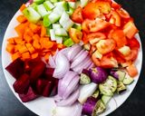 A picture of step 1 of Vegetable Soup.