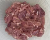 A picture of step 1 of Thai Chili Lime Pork (Moo Manao หมูมะนาว).