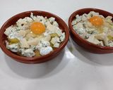 Foto del paso 5 de la receta: Cazuela de huevos con patatas al queso azul