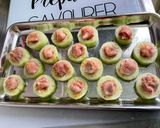Une image de l'étape 8 de Bouchées apéritives de concombre au jambon cru et roquefort.