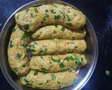A picture of step 3 of Ghav bajra na muthia.