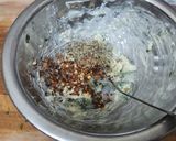 A picture of step 2 of Garlic Brown Bread with peri peri masala Dominos style sticks.