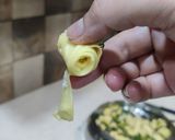 A picture of step 3 of Khandvi.