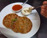 A picture of step 5 of Methi paneer mini parata.