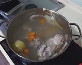 A picture of step 5 of Chicken Pho with Instant Seasoning Cubes.