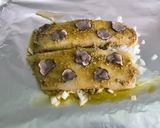 Une image de l'étape 8 de Filets de flétan gratinés à la truffe noire et pesto.