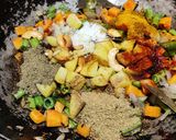 A picture of step 1 of Maharashtrian style masala bhaat.