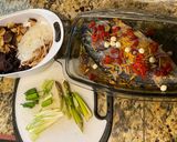 A picture of step 2 of Steamed Barramundi with Goji Berries and Vegetables.