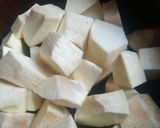 A picture of step 1 of Breadfruit Curry.
