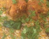 A picture of step 1 of Masbosh czekin Rice version.