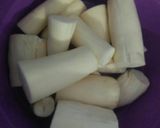 Foto langkah ke 1 dari resep Pohong Ketan Rebus Rasa Manis Harum Vanili.