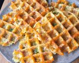 A picture of step 3 of Potato Waffles with Ham and Cheddar.