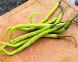 A picture of step 1 of Kolhapuri thecha(green chilli kolhapuri thecha).