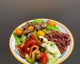 Hình bước làm 1 của món Cơm Lòng Mề Gà Trứng Non Xào Mướp Eat Clean