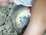 Muffins de vainilla con arándanos y crumble