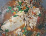 Foto del paso 4 de la receta: Pollo, verduras crudas y cocidas (cambalache de sabor)
