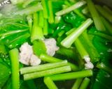 Hình bước làm 1 của món Canh cải ngọt nấu thịt xay