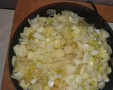 A picture of step 1 of Puff pastry hot dogs with caramelized onions.