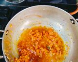 A picture of step 4 of Sev tamatar nu shaak (Gujarati dinner sabji with phulka).