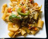 A picture of step 3 of Primavera pasta.