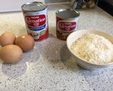 A picture of step 1 of Coconut flan.