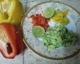 A picture of step 1 of Capsicum chaat.