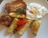 Foto del paso 7 de la receta: Tofu con verduras asadas y huevo escalfado👨‍🍳