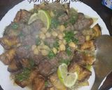 Une image de l'étape 4 de Les aubergine et boulettes de viande hachée en sauce blanche.