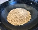 A picture of step 1 of Peanut Till Barfi.