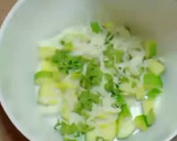 A picture of step 1 of Three colours cucumber 🥗salad...