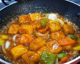 A picture of step 8 of Garlic Chilli Paneer.