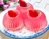 Foto langkah ke 6 dari resep Pudding Strawberry Selasih.
