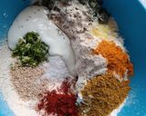 A picture of step 1 of Makai Methi Vada (Maize Flour, Fresh Fenugreek Vada).