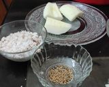 A picture of step 1 of Cucumber pachadi.
