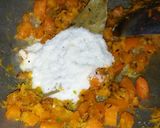 A picture of step 6 of Gajar malai curry.