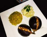 A picture of step 7 of Baked Eggplant 🍆 with Chicken Fried Rice 🍚.