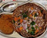A picture of step 5 of Sprouted ragi uttappam.