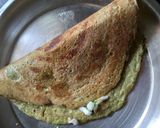 A picture of step 4 of Mung beans dosa with peanut chutney.