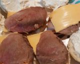 A picture of step 2 of Leftovers Ham and Cheese Biscuits.