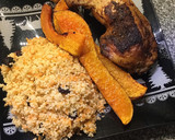 Knusprige Pouletschenkel mit Cranberry-Couscous und grilliertem Kürbis Rezeptschritt 7 Foto