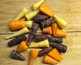 A picture of step 2 of Rainbow carrots with chicory and goats cheese - vegetarian.