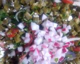 A picture of step 3 of Tlacoyos with Nopal Salad.