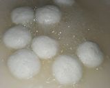 A picture of step 3 of Rasgulla stuffed Strawberry Sandesh.