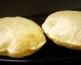 A picture of step 6 of Puffy Milk poori.