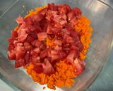 Une image de l'étape 8 de Gratin multicolore de quinoa aux carottes, tomates,coriandre et brie de Meaux.
