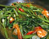 Foto langkah ke 9 dari resep Cah Kangkung Udang saus Tiram.