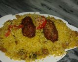 A picture of step 1 of Reshmi biryani.