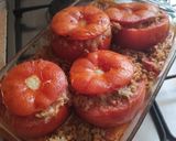 Töltött paradicsom üvegtésztaágyon recept fázis 4 fotója